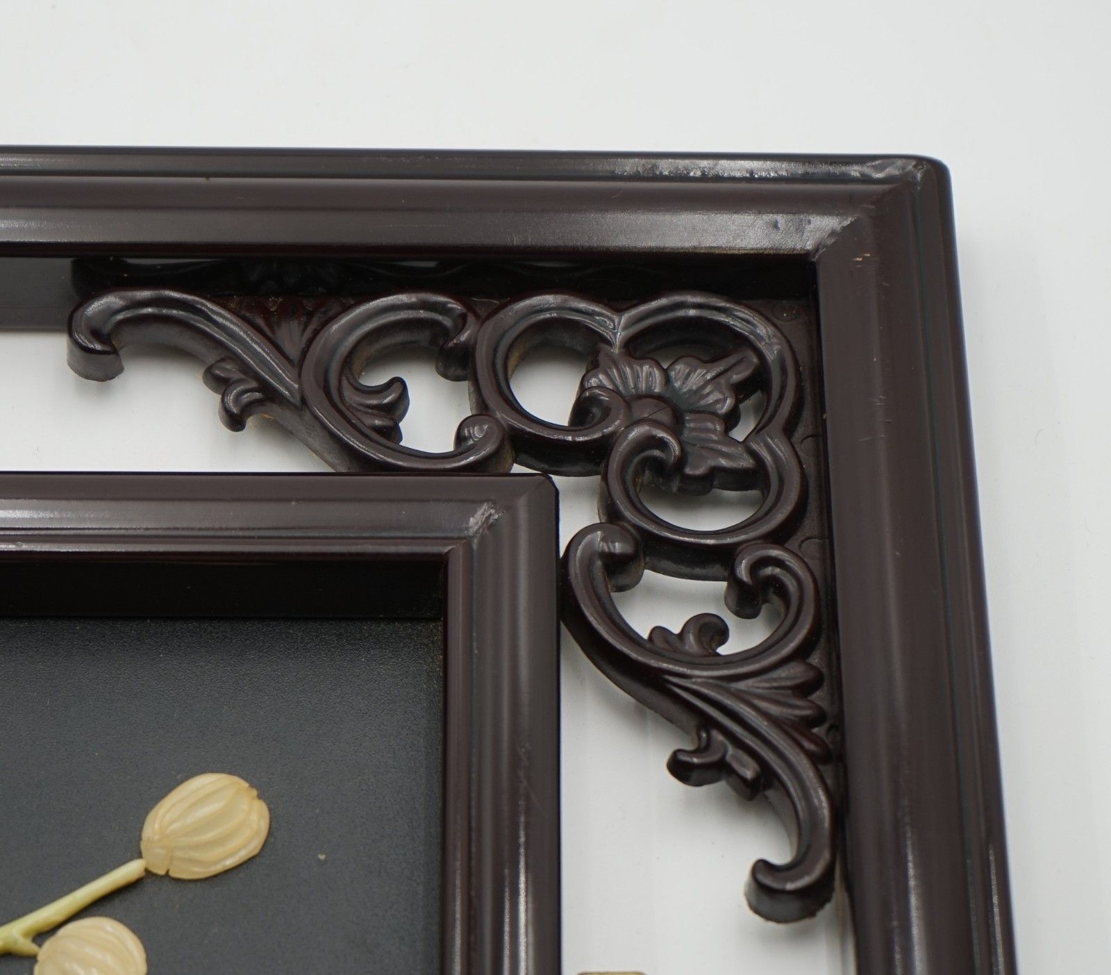 photo furniture Meij Japanese Ebonised Shibayama Wall Panel Decorative Flowers