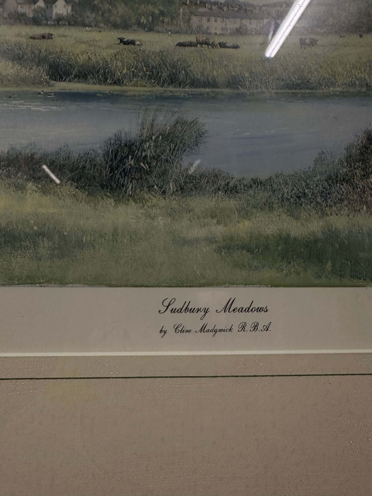 Clive Madgwick Rba 'Sudbury Water Meadows' Framed Print, Signed – Suffolk, England, Late 20th Century photo Art