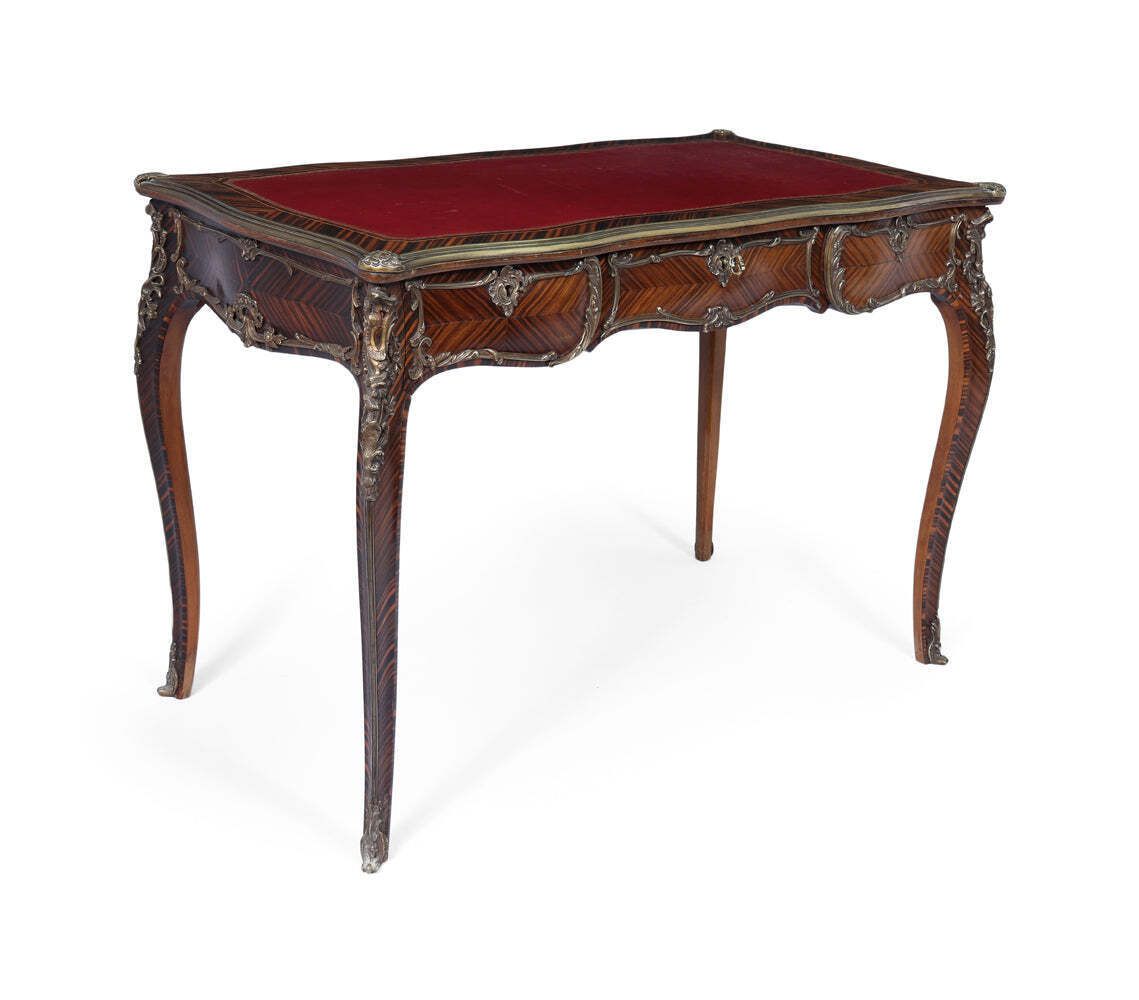 Louis XV Style Kingwood & Ormolu Bureau Plat By Simon Loscertales