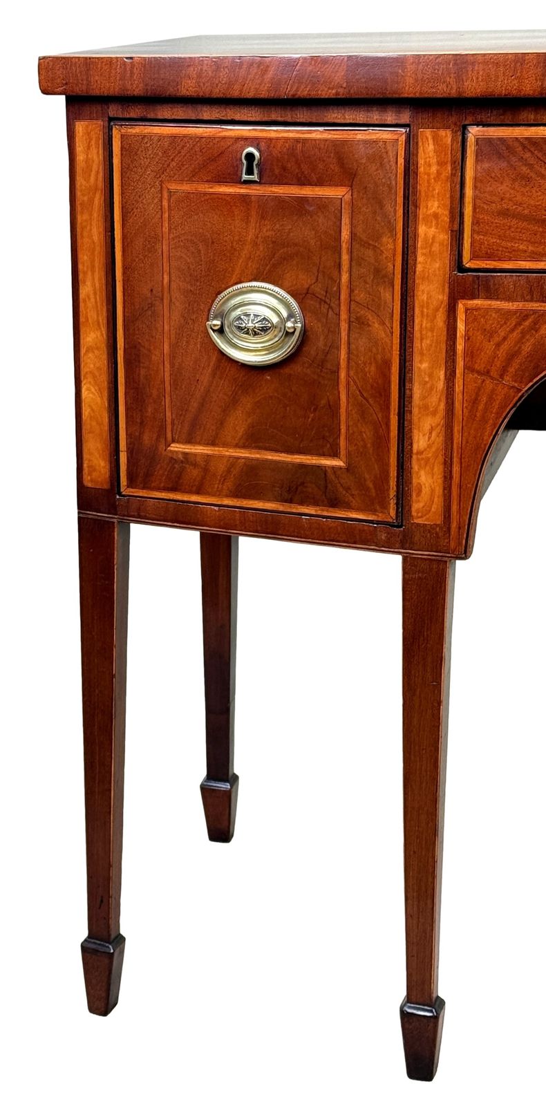 photo furniture 18th Century Georgian Mahogany Small Bowfront Sideboard (England, Circa 1780)