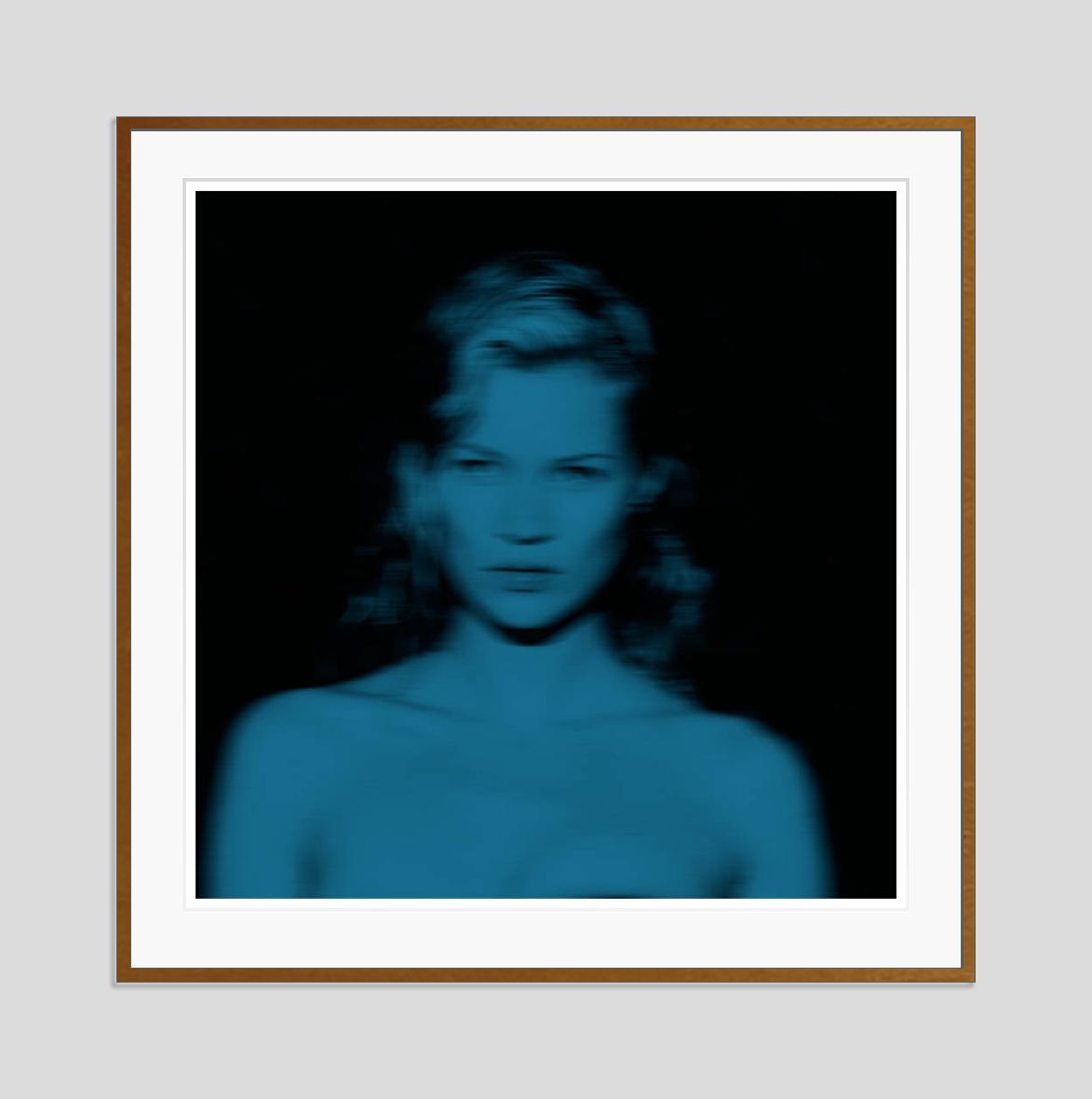 Batik 'Kate Night Blue' Signed Limited Edition Print Framed In Brown photo furniture