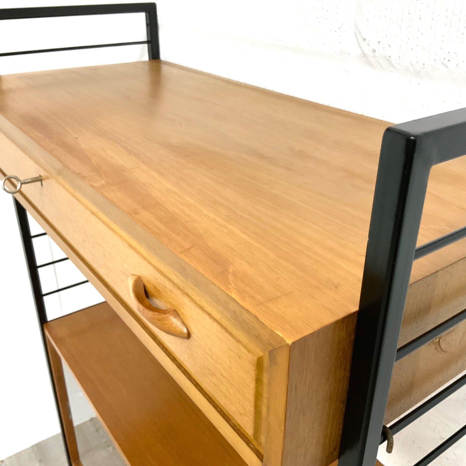 Vintage Staples Ladderax Modular Shelving Unit Cabinet Hifi Bookcase Teak 60s /7 photo vinterior