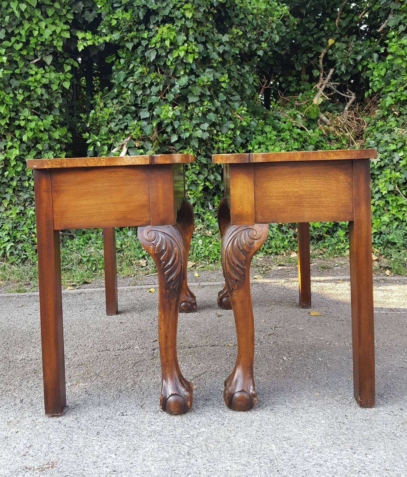 Pair Of Burr Walnut Hall Tables photo furniture