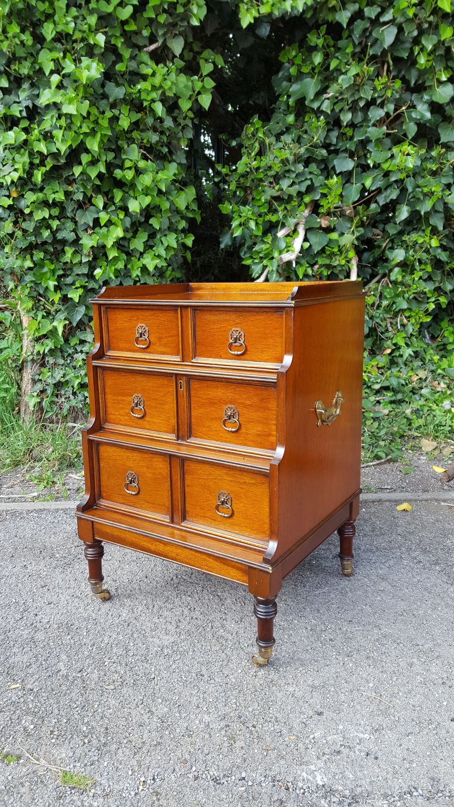 Mahogany Campaign Waterfall Front Chest Of Drawers photo 295.0