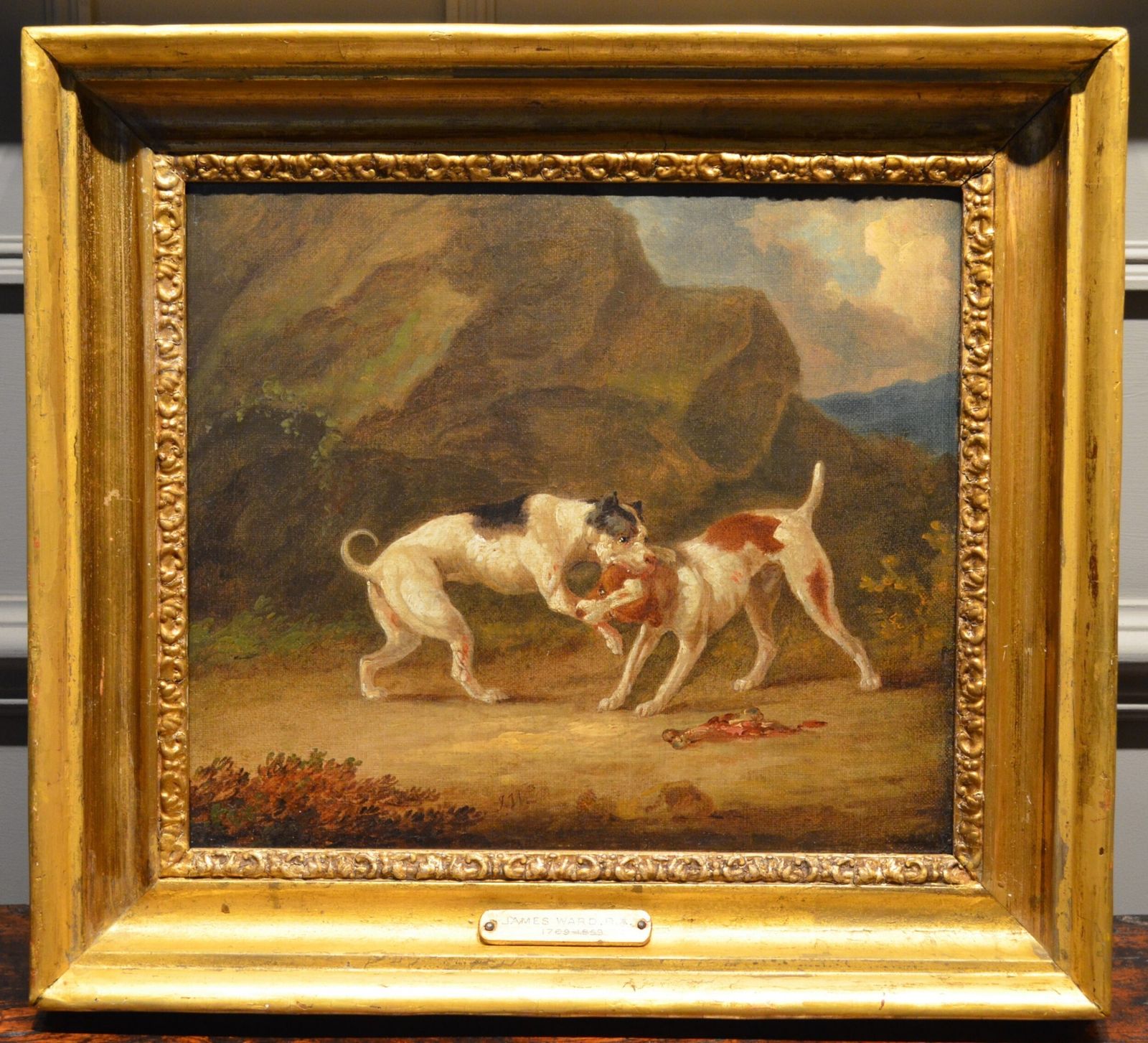 Fabulous Oil Painting Of Fighting Dogs By James Ward Ra 1769   1859 photo Art