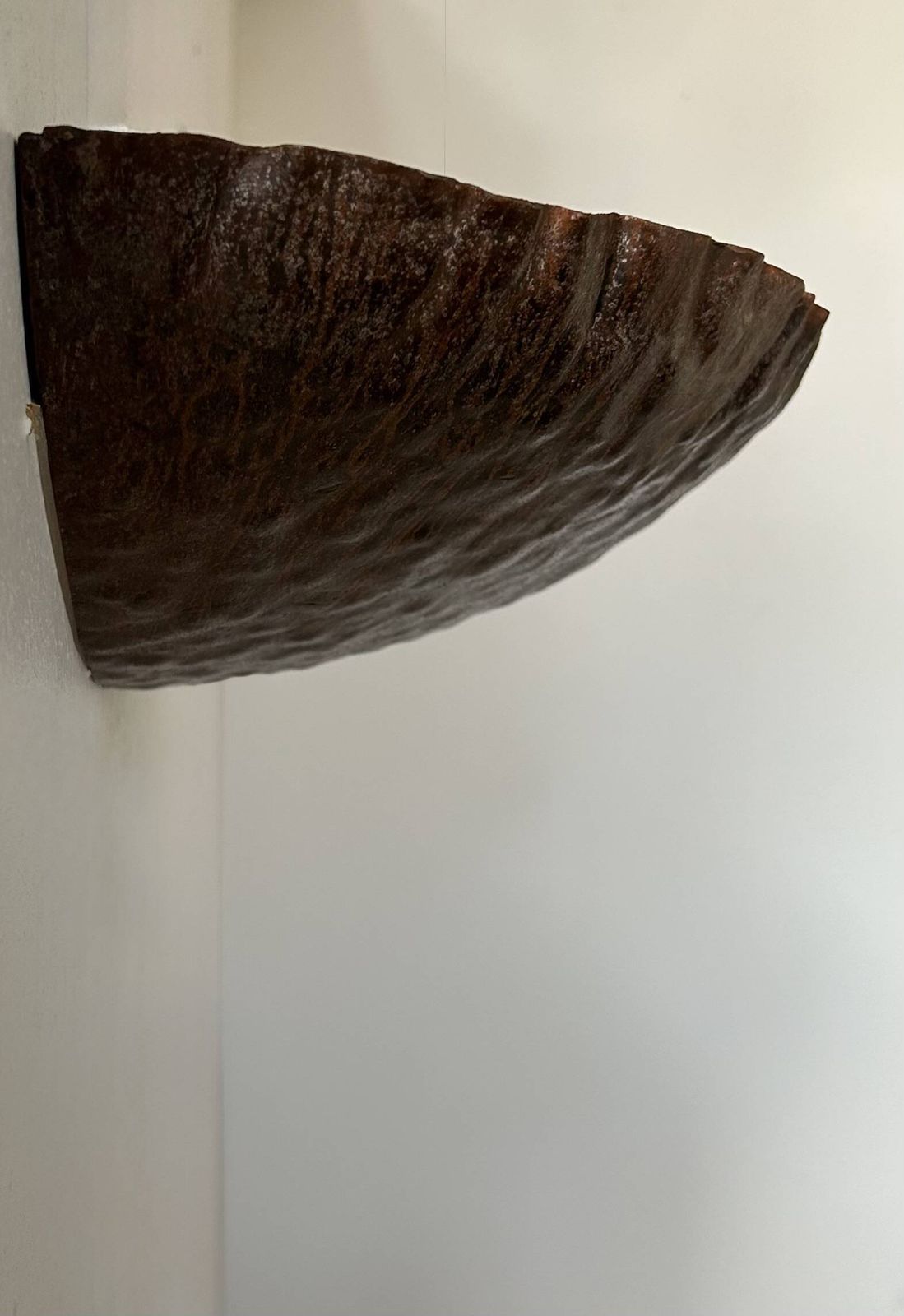 Pair Of Vintage Wall Lights, Treated Rusted Metal, France, 1980 photo Lighting