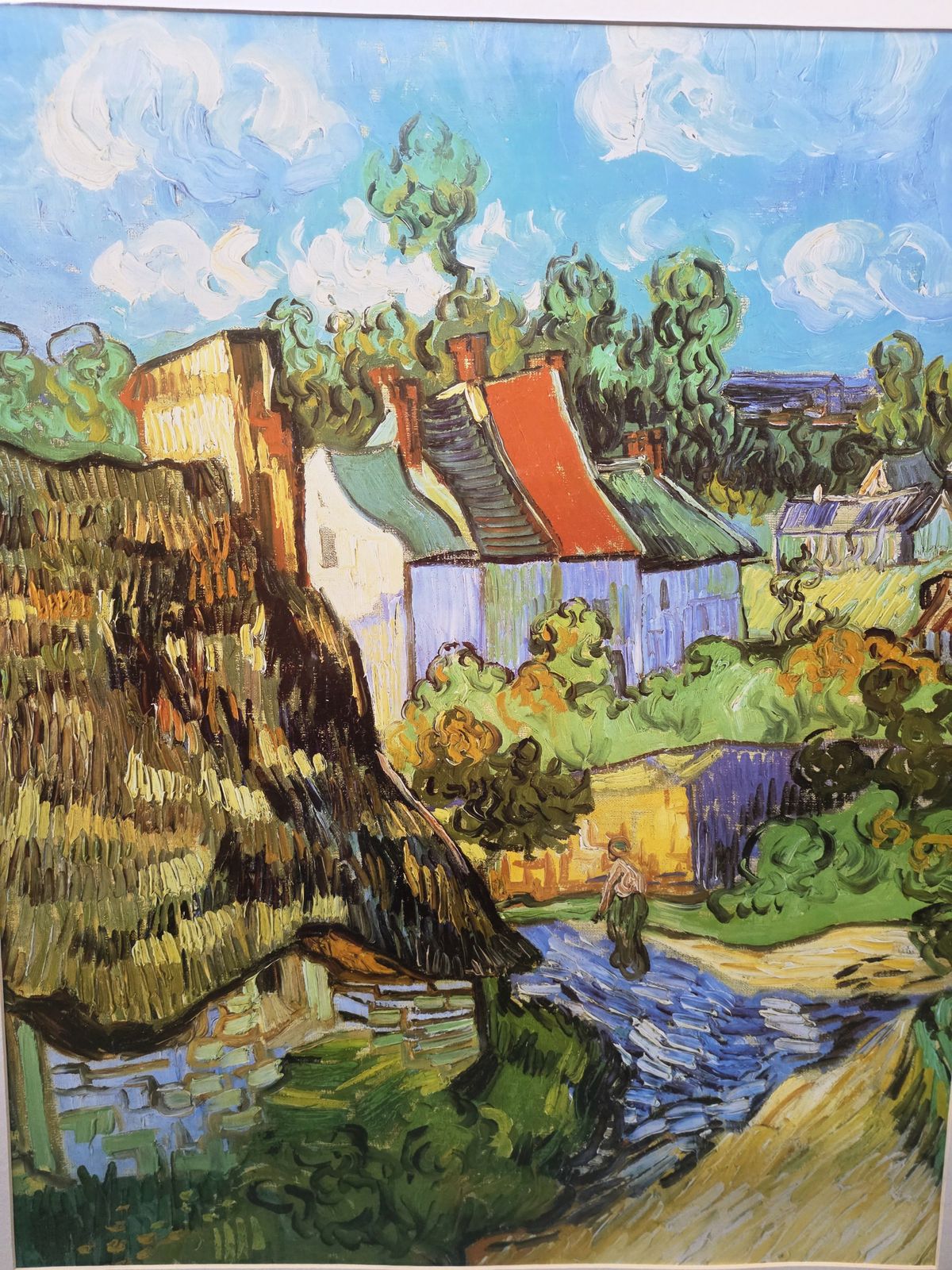 Very Large & Colourful, Framed Print Of 'Houses In Auvers' By Vincent Van Gogh photo Art