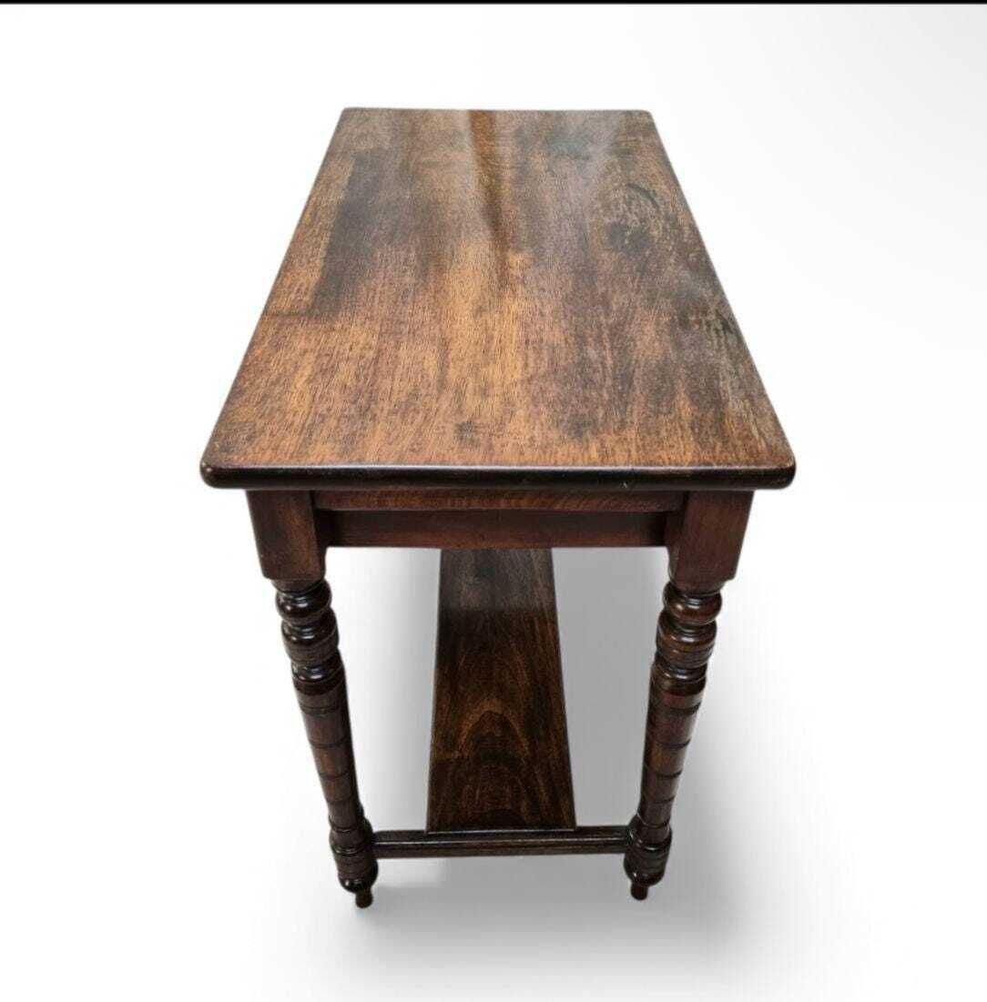 Vintage Hall Table / 1970s / Turned Legs / Original Finish photo furniture
