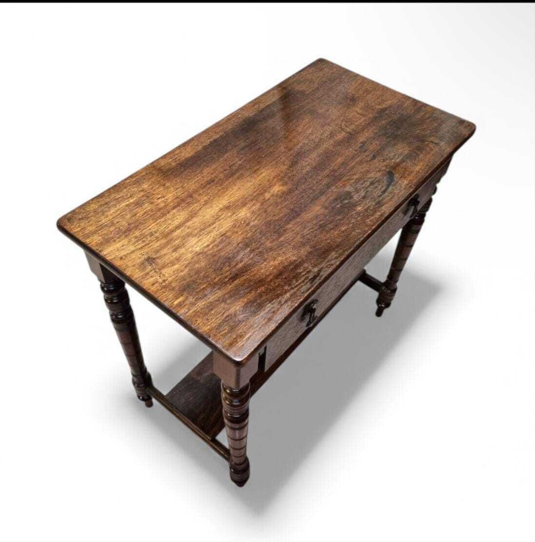 Vintage Hall Table / 1970s / Turned Legs / Original Finish photo vintage
