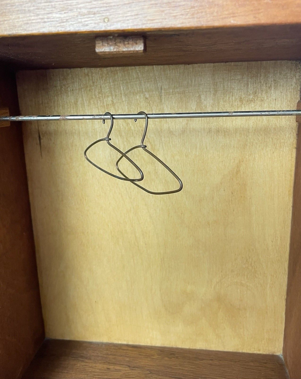 Small Apprentice Piece Size Mid Century Teak Wardrobe With Drawer & Coat Hangers photo vintage