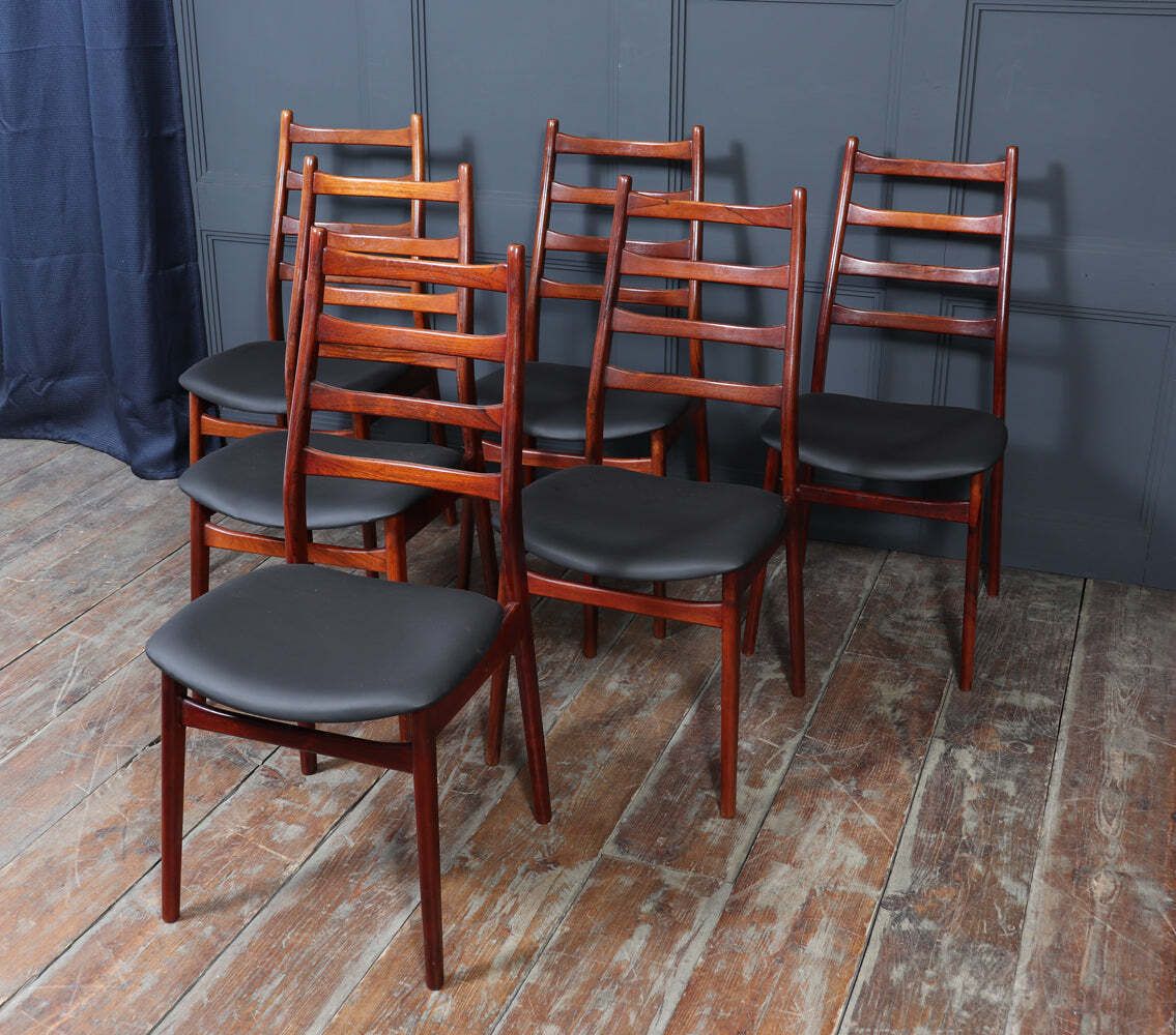 Set Of Six Mid Century Rosewood Dining Chairs By Casala photo vinterior