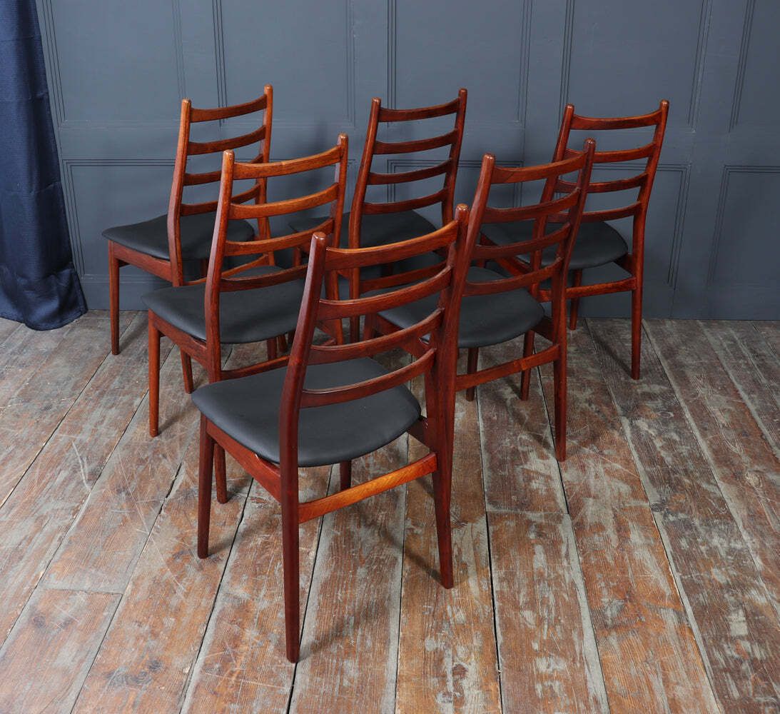 1650.0 Set Of Six Mid Century Rosewood Dining Chairs By Casala photo