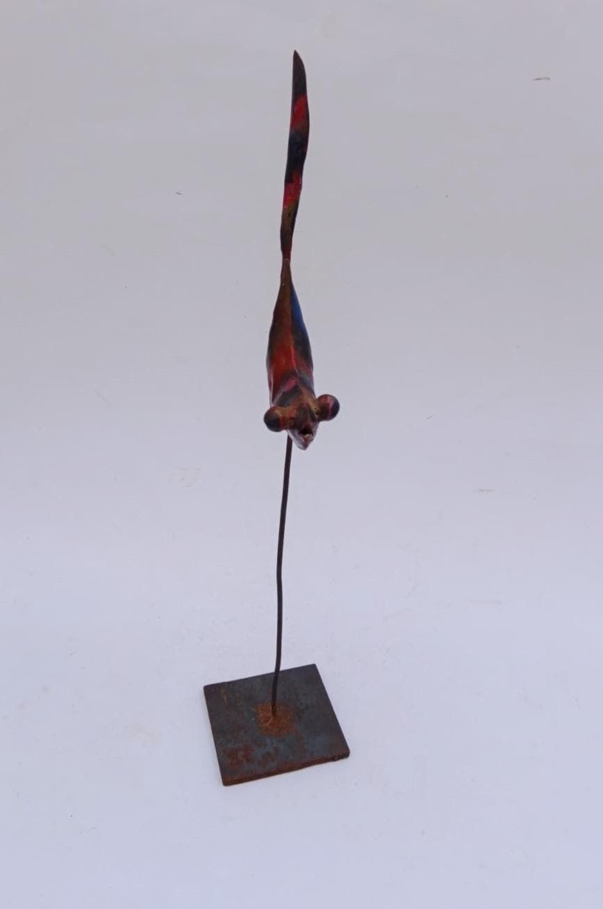 Painted Iron Fish Sculpture Designed By Giovanni Tamburelli Metal Art photo buy