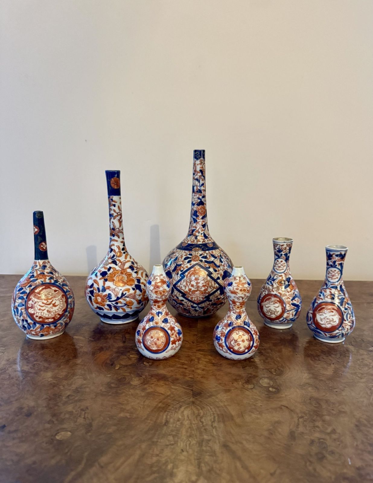 Fantastic Quality Collection Of Seven Antique Japanese Imari Vases photo furniture