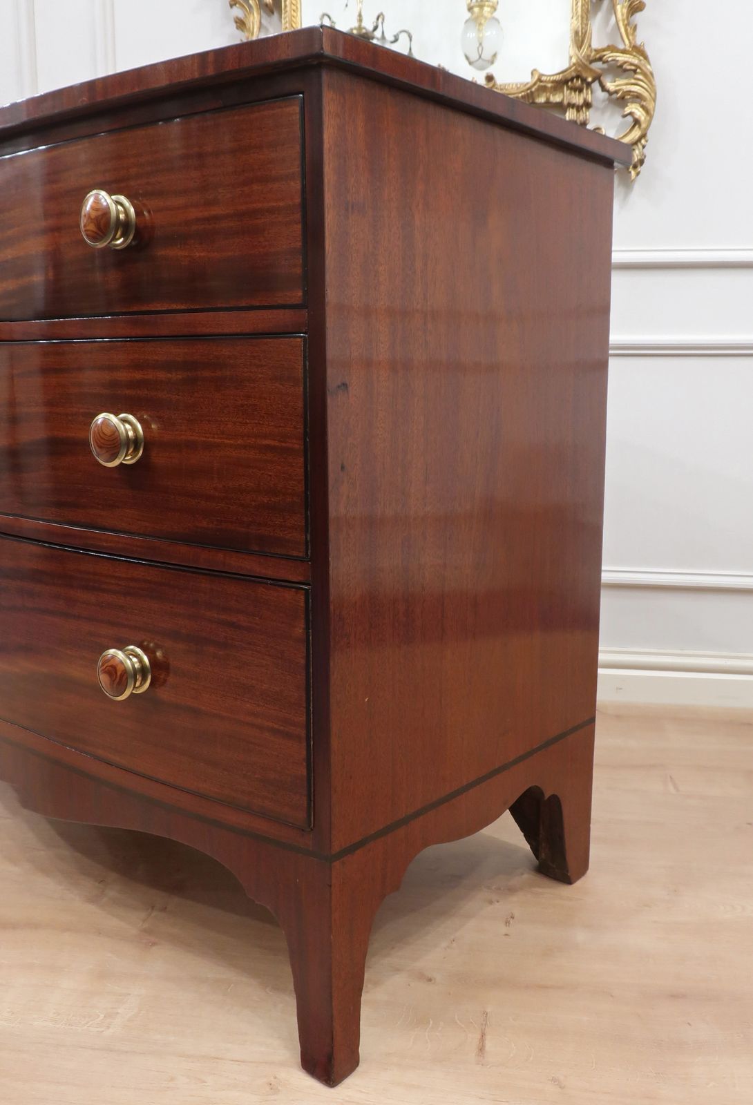 Furniture Georgian Mahogany Bow Fronted Chest Of Drawers photo
