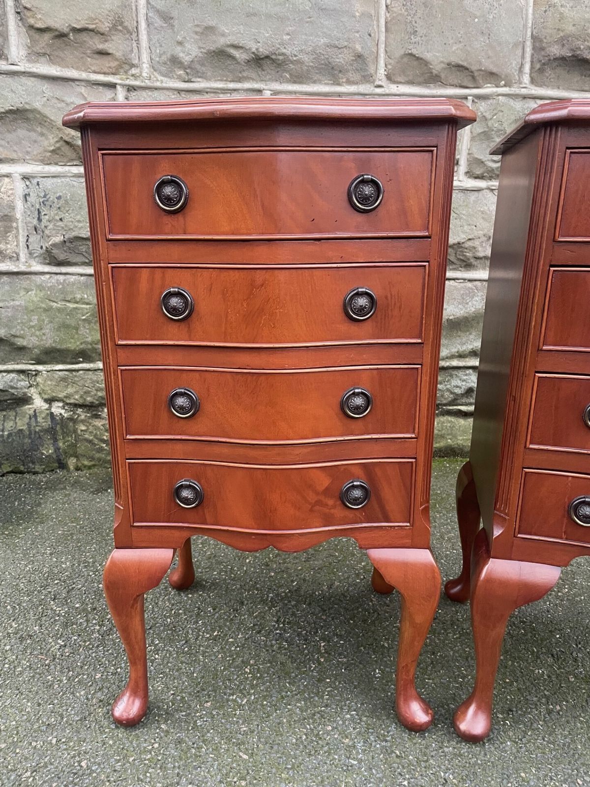 Pair Mahogany 4 Draw Bedside Chests Draws photo furniture