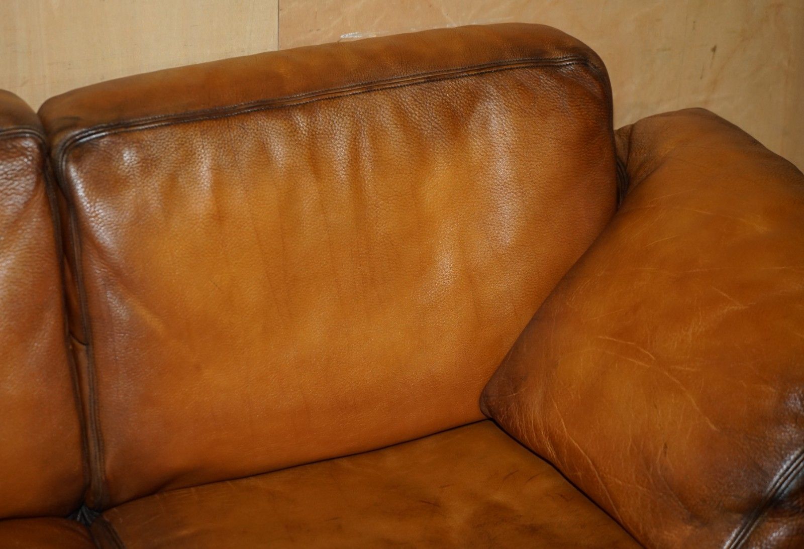 Restored De Sede Ds17 Brown Buffalo Neck Leather Two Seat Sofa Part Of Suite photo 3950.0