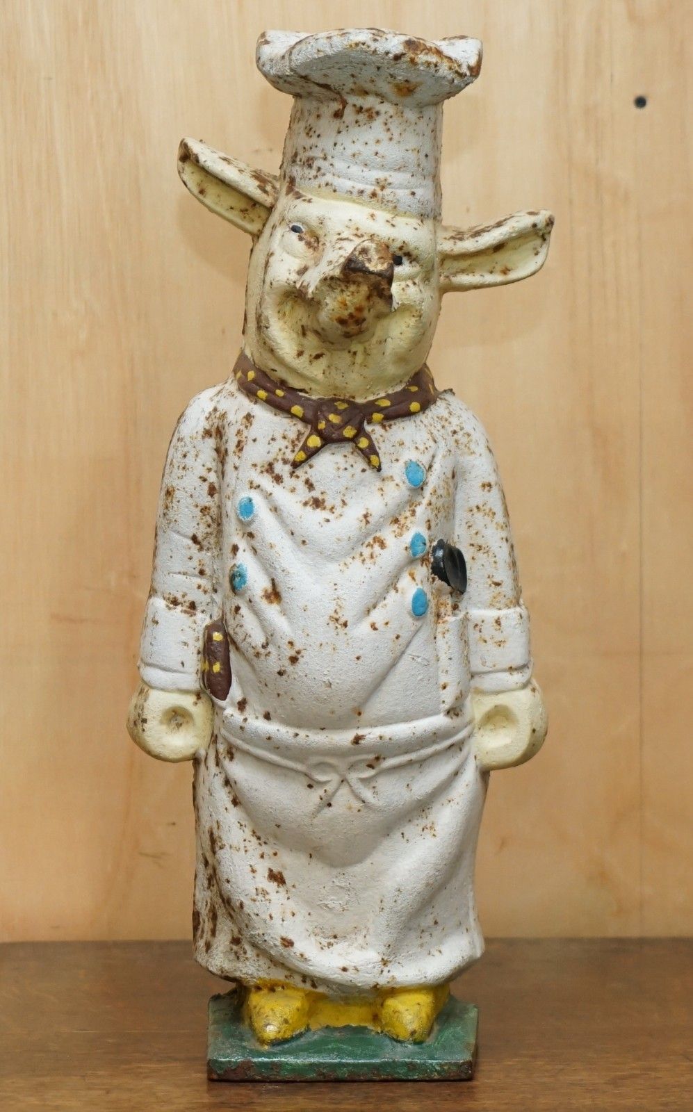 Antique 19th Century Butchers Shop Advertising Display Pig Original Paint Patina photo furniture