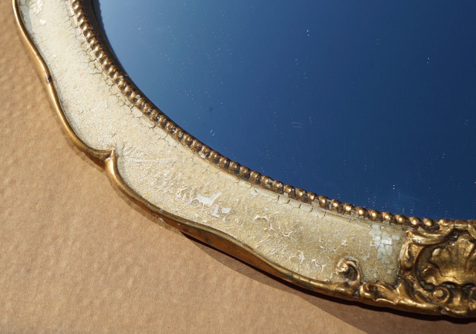 Lovely Collectable Antique French Original Paint Convex Butlers Wall Mirror photo 995.0