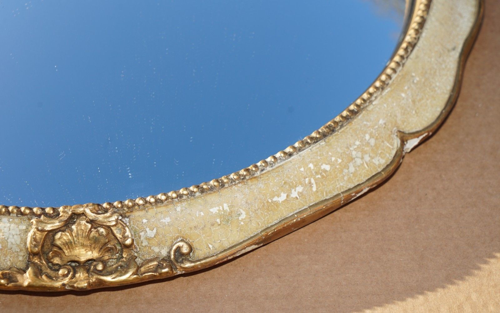 Lovely Collectable Antique French Original Paint Convex Butlers Wall Mirror photo vinterior