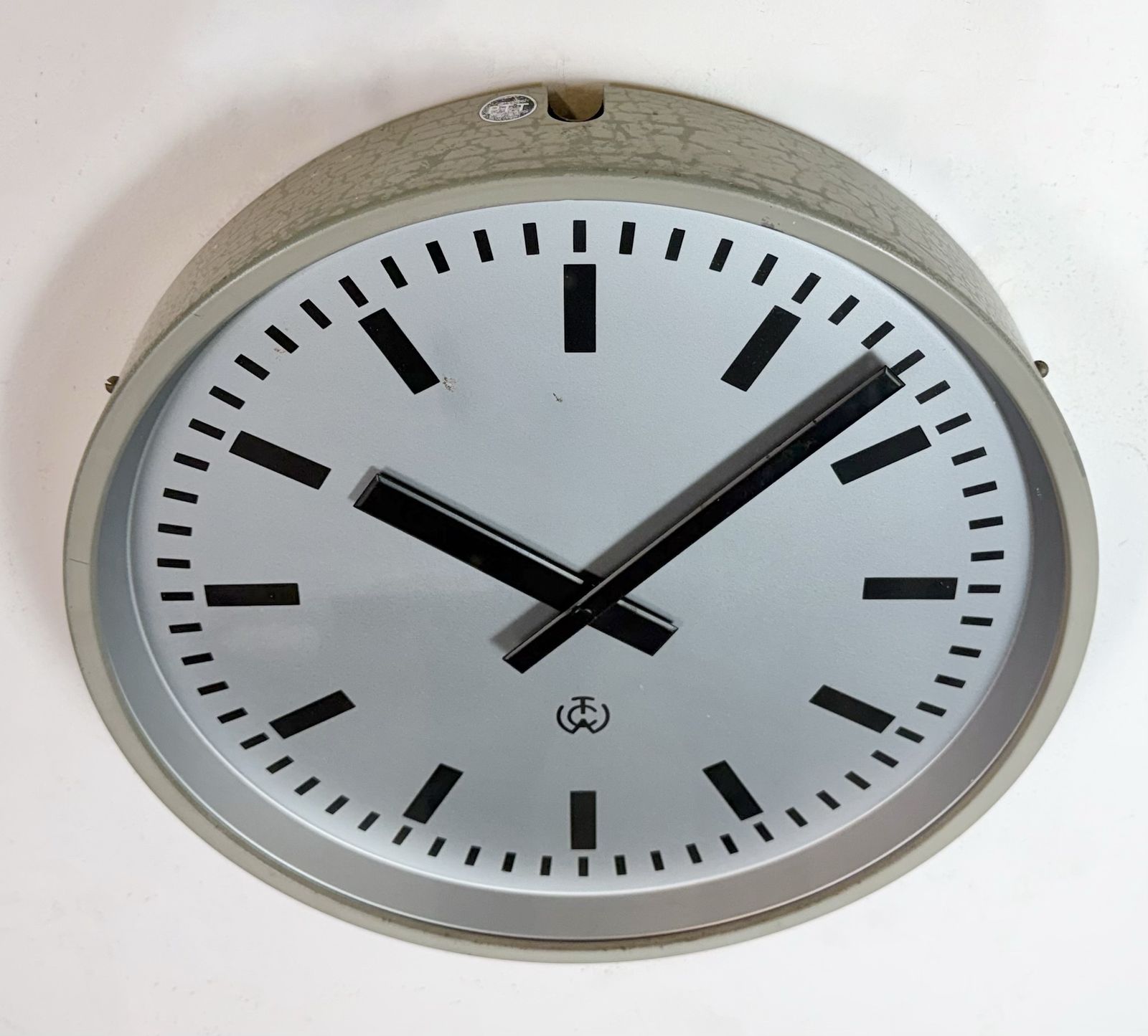 Grey Industrial Station Wall Clock From Tcw , 1960 photo vinterior
