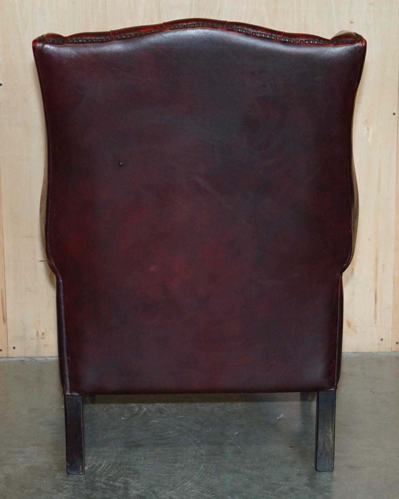 photo buy Nice Decorative Pair Of Chesterfield Vintage Oxblood Leather Wingback Armchairs