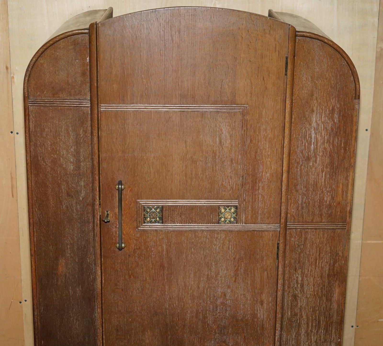 Stunning Art Deco Heals London Limed Oak Single Wardrobe Part Of A Large Suite photo Furniture