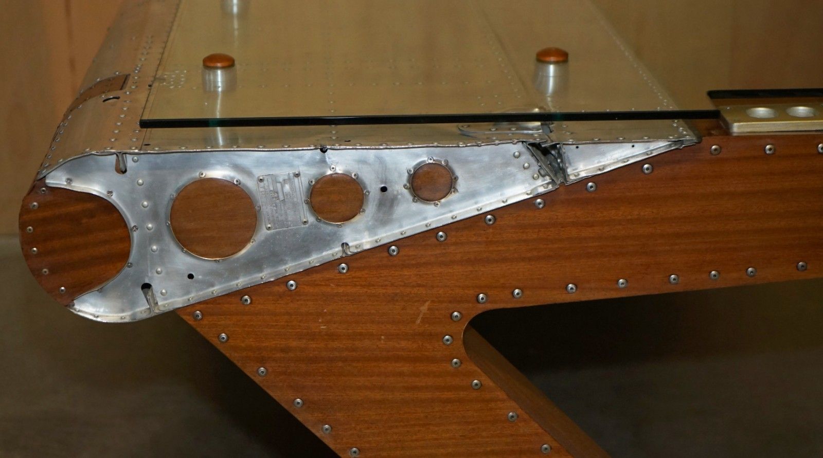 photo furniture Original Stamped Giancarlo De Astis T 28 A Trojan Aeroplane Wing Aviator Desk