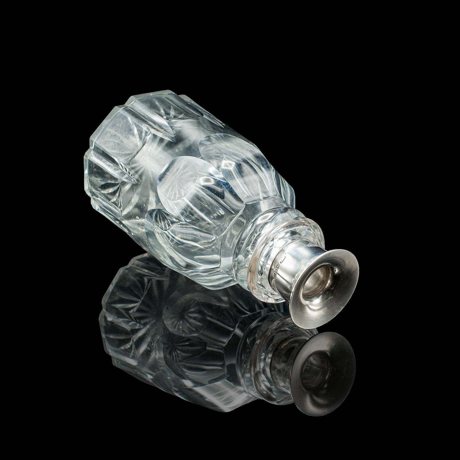 Vintage Port Decanter, English, Glass, Spirit Vessel, Hallmarked Silver, 1928 photo buy
