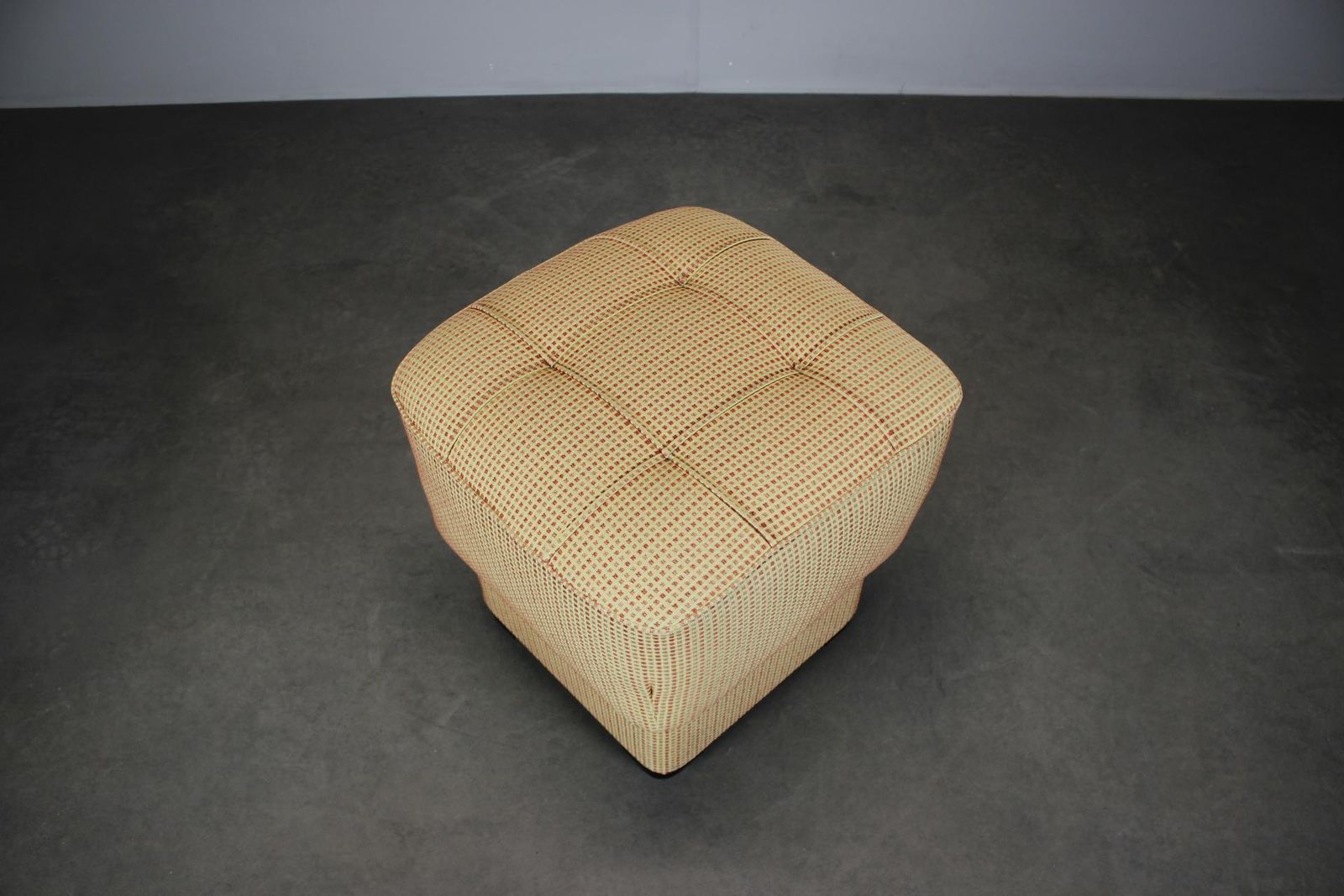 1930s Czechoslovak Art Deco Ottoman / Tabouret With Springs Seat, New Upholstery photo furniture