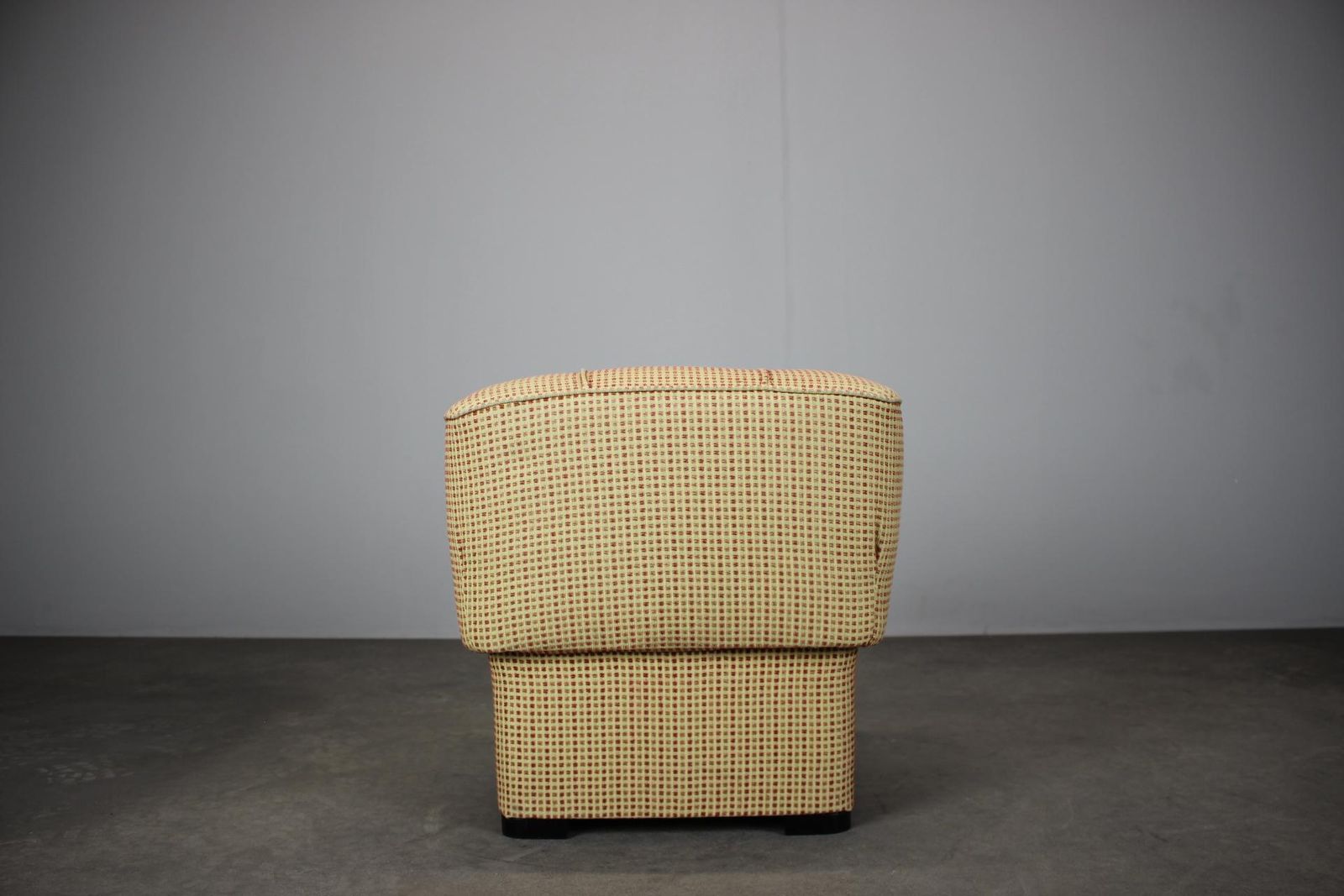 1930s Czechoslovak Art Deco Ottoman / Tabouret With Springs Seat, New Upholstery photo for sale