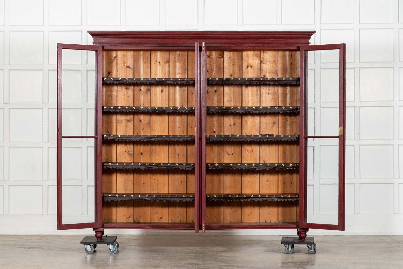 Large English 19thc Painted Glazed Pine Bookcase photo furniture
