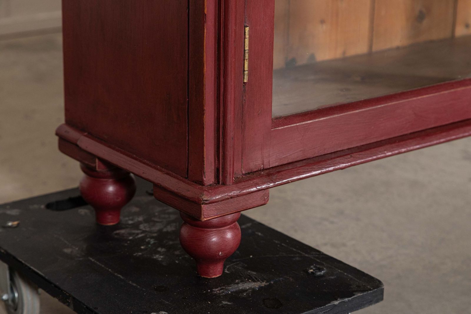 Furniture Large English 19thc Painted Glazed Pine Bookcase photo