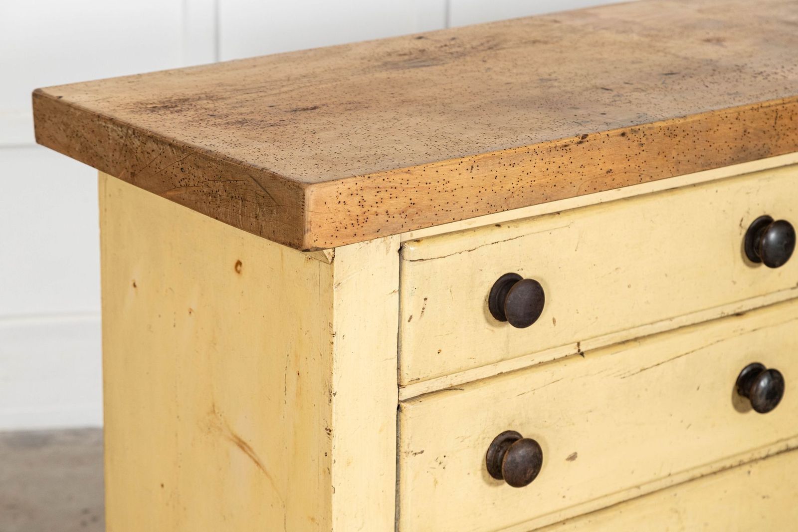 photo furniture English 19thc Elm Top Pine Dresser Base Drawers