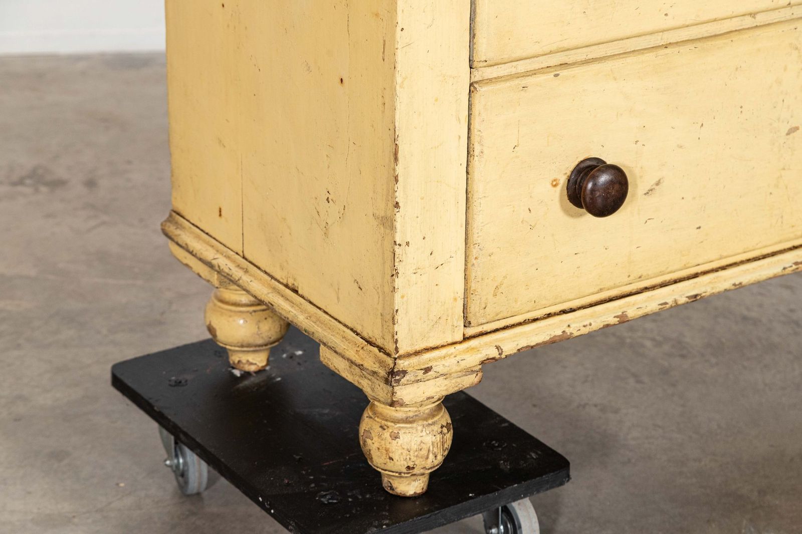 photo for sale English 19thc Elm Top Pine Dresser Base Drawers