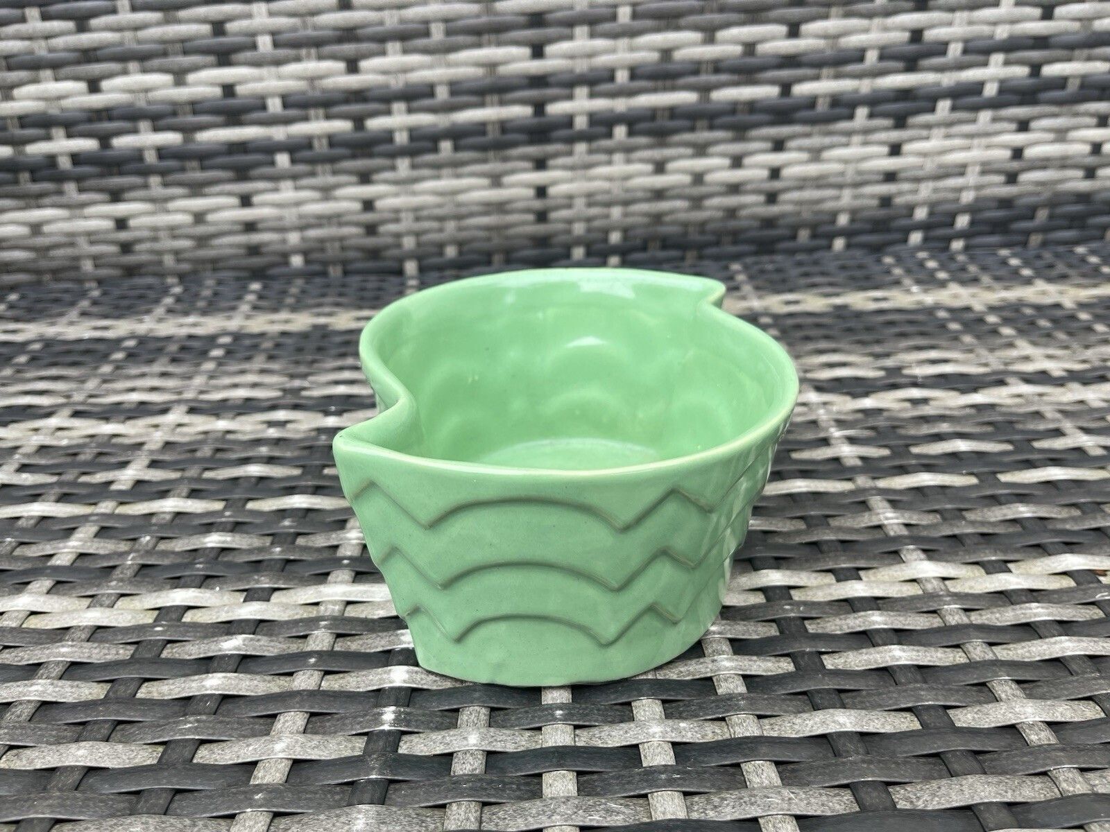 Art Deco Lovatts Langley Ware Mint Green Geometric Planter Plant Pot Vintage photo vinterior