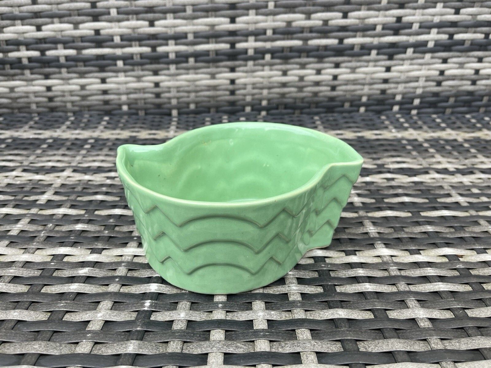 Art Deco Lovatts Langley Ware Mint Green Geometric Planter Plant Pot Vintage photo buy