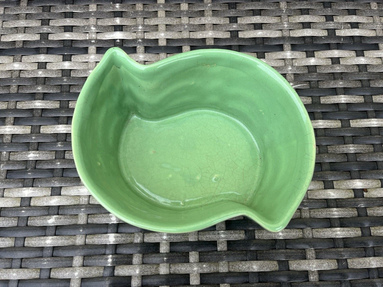 photo for sale Art Deco Lovatts Langley Ware Mint Green Geometric Planter Plant Pot Vintage