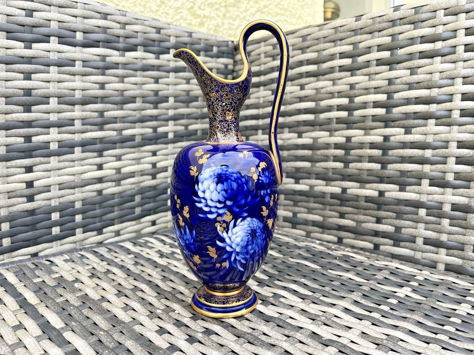 Rare Antique Corolian Ware Doulton Burslem J Kelsall Cobalt & Gilt Jug Ewer Vase photo furniture
