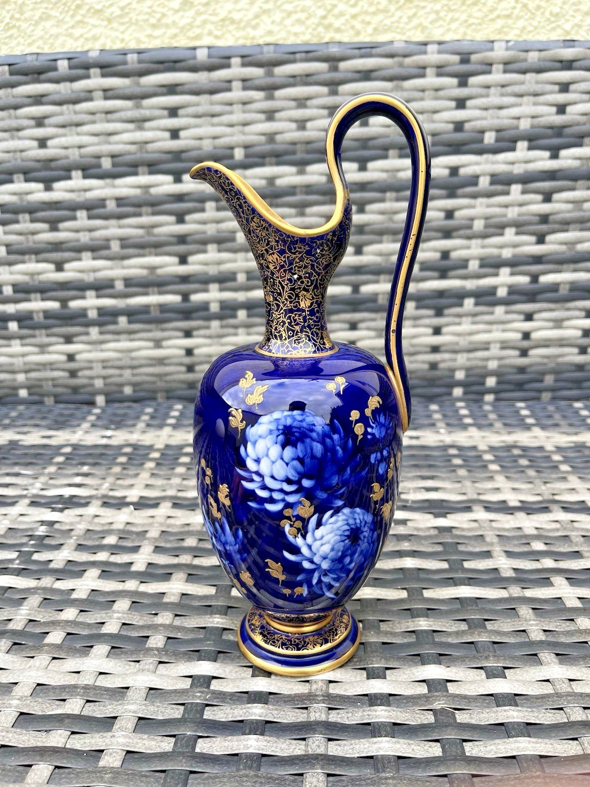 Home Decor Rare Antique Corolian Ware Doulton Burslem J Kelsall Cobalt & Gilt Jug Ewer Vase photo