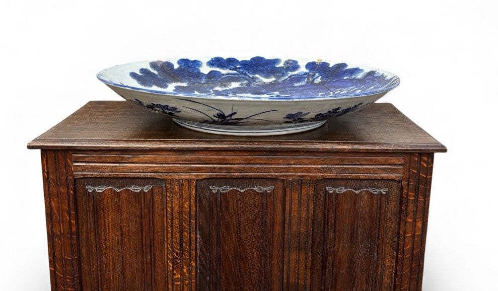 Very Large Antique Japanese Imari Blue And White Hand Painted Charger Plate photo furniture