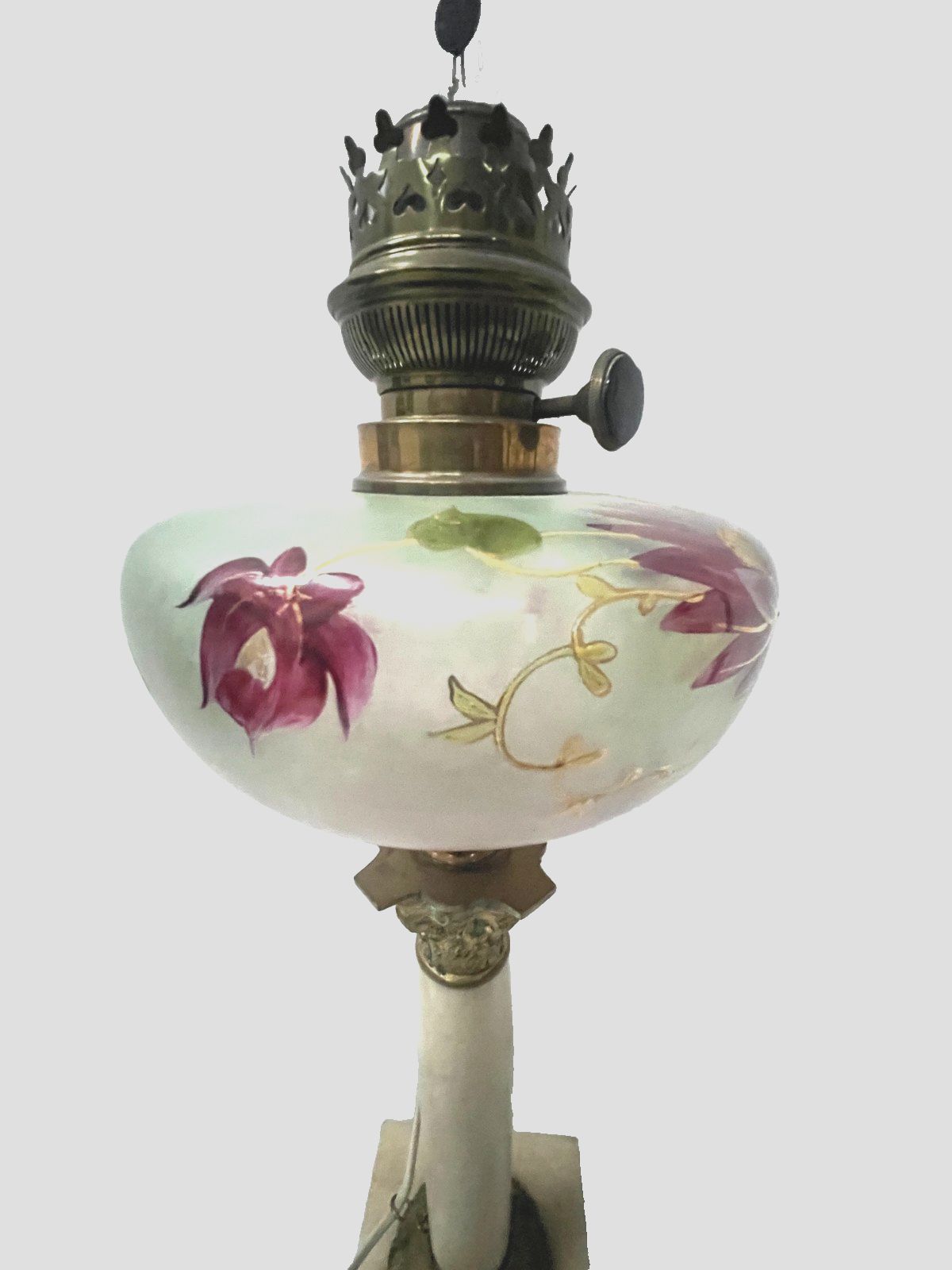 19th Century Marble And Bronze Oil Lamp Stand photo Home Decor