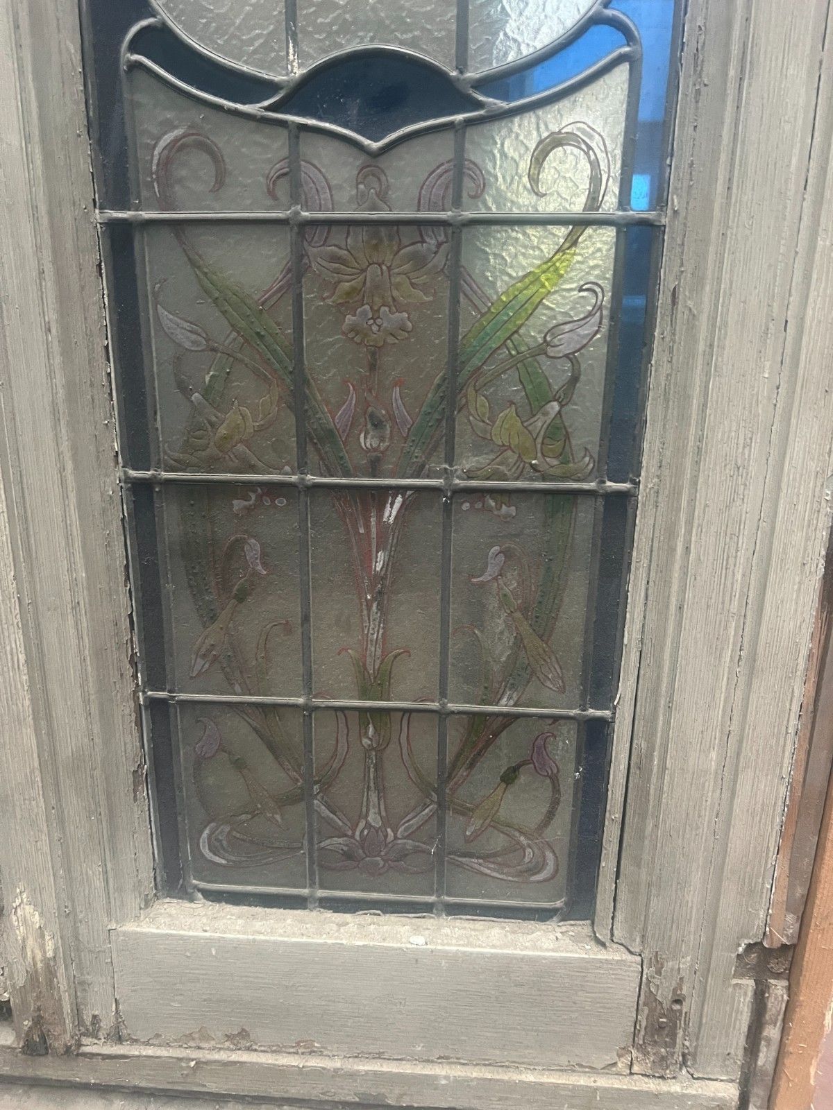 Art Deco Stained Glass Impost Window Circa 1900 XX Century photo buy