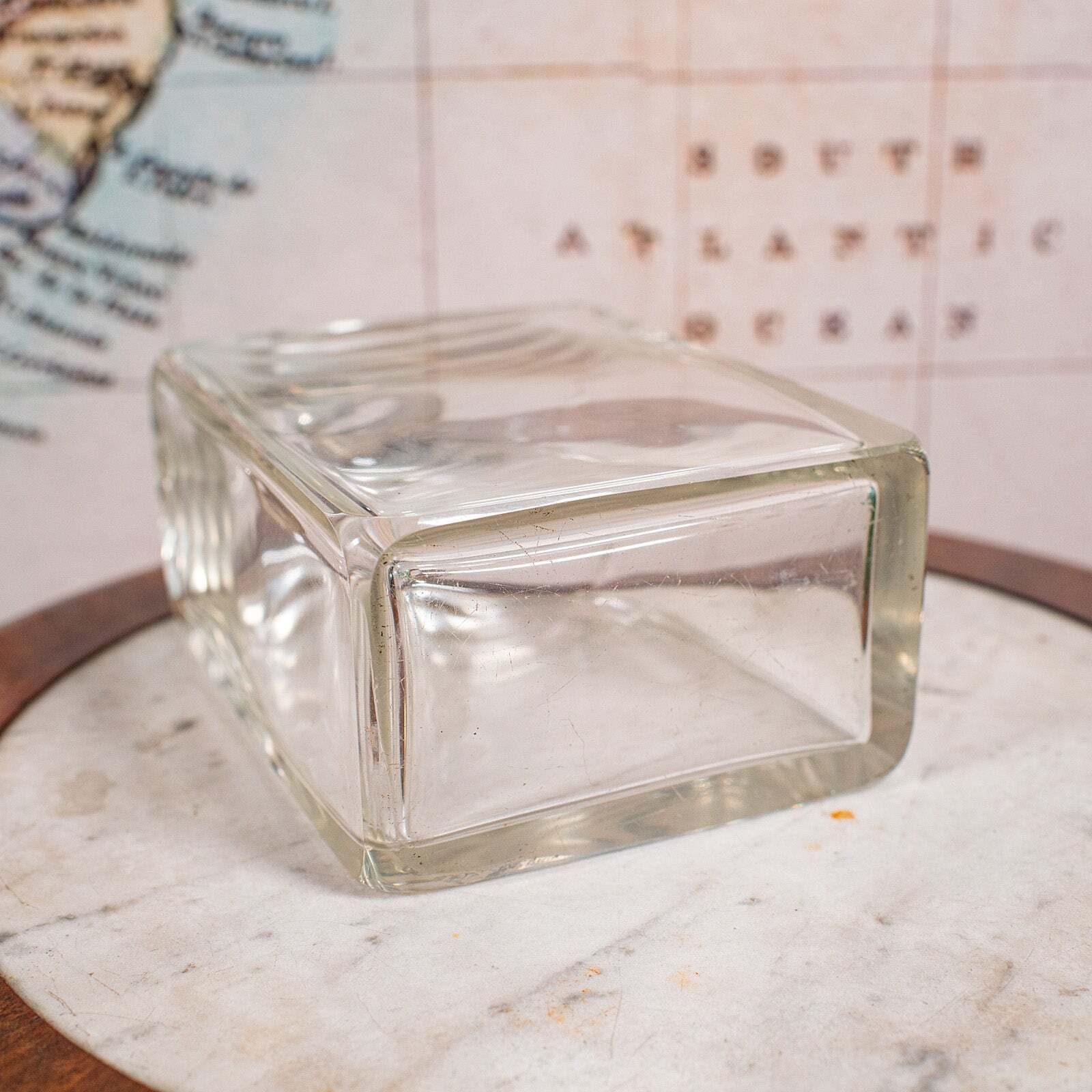 photo for sale Antique Whiskey Decanter, English Glass Scotch Bottle, Silver Collar, Hallmarked
