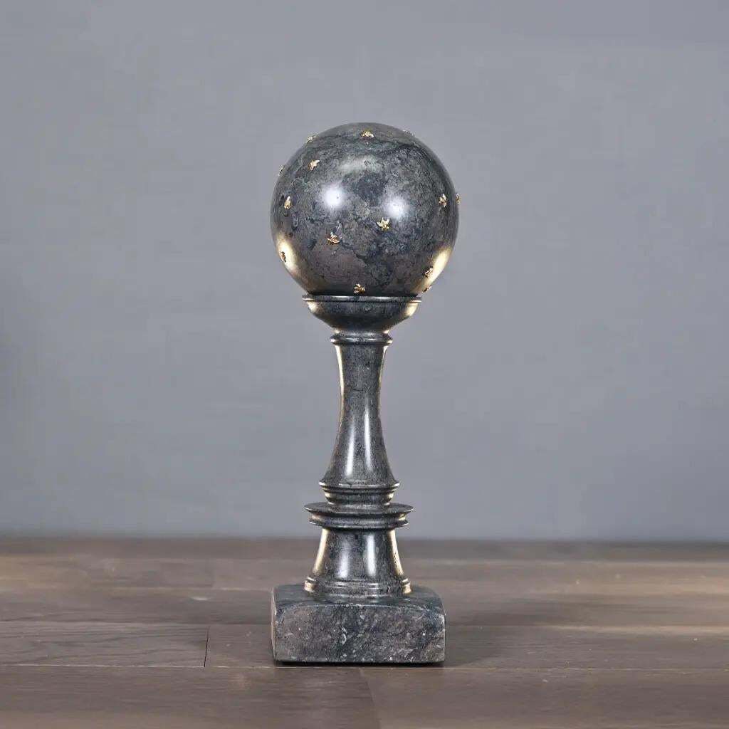Grey/Black Marble Cup And Ball Game With Gilt Bees, Classic Empire Style photo furniture