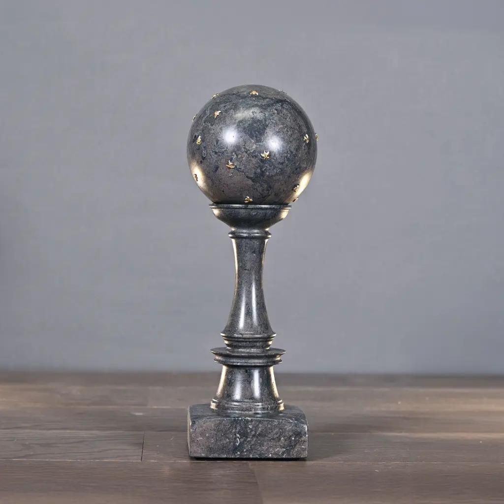Grey/Black Marble Cup And Ball Game With Gilt Bees, Classic Empire Style photo vinterior