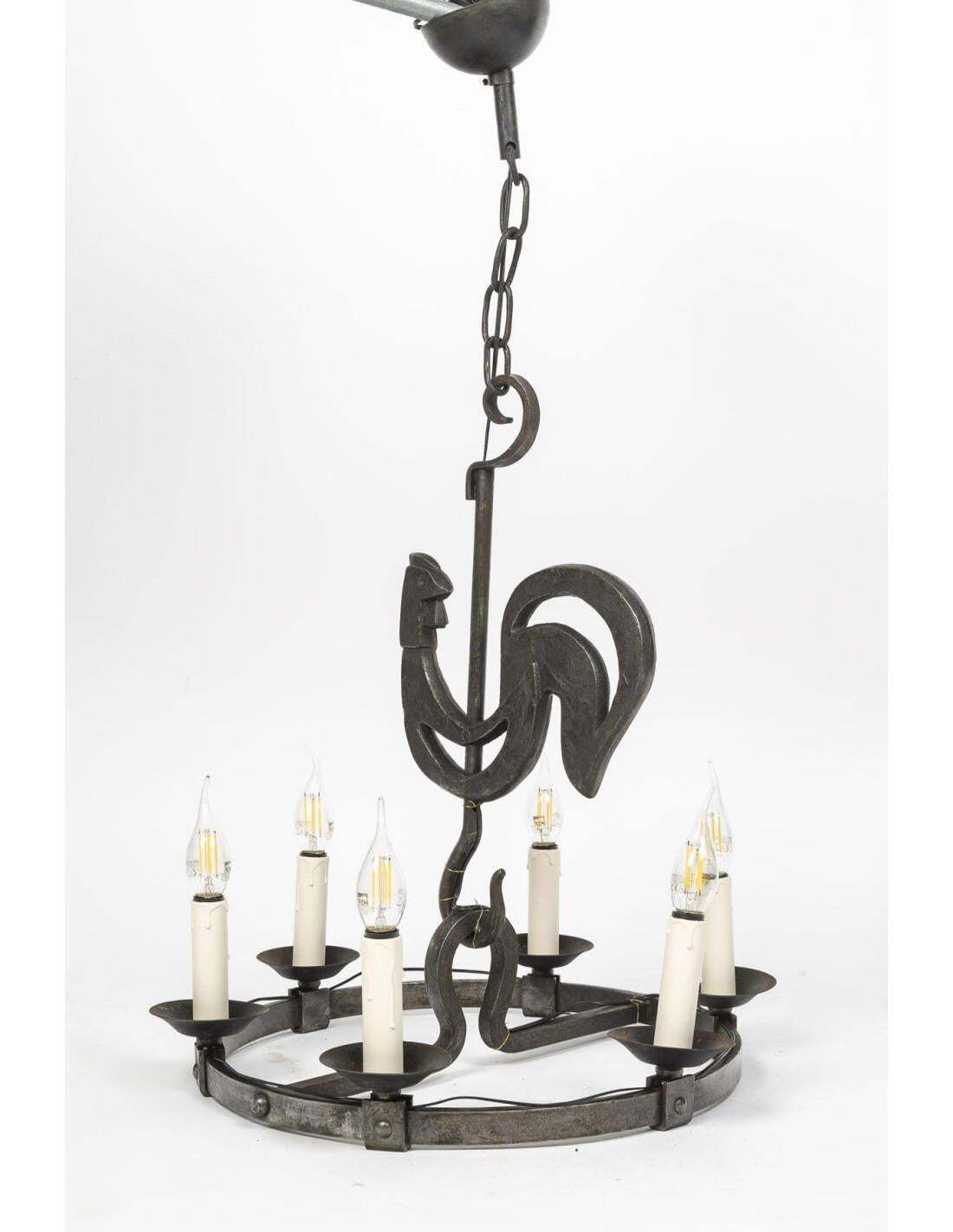 Wrought Iron Chandeliers From The 1950s 1960s By Jean Touret Marolles Workshop photo vinterior