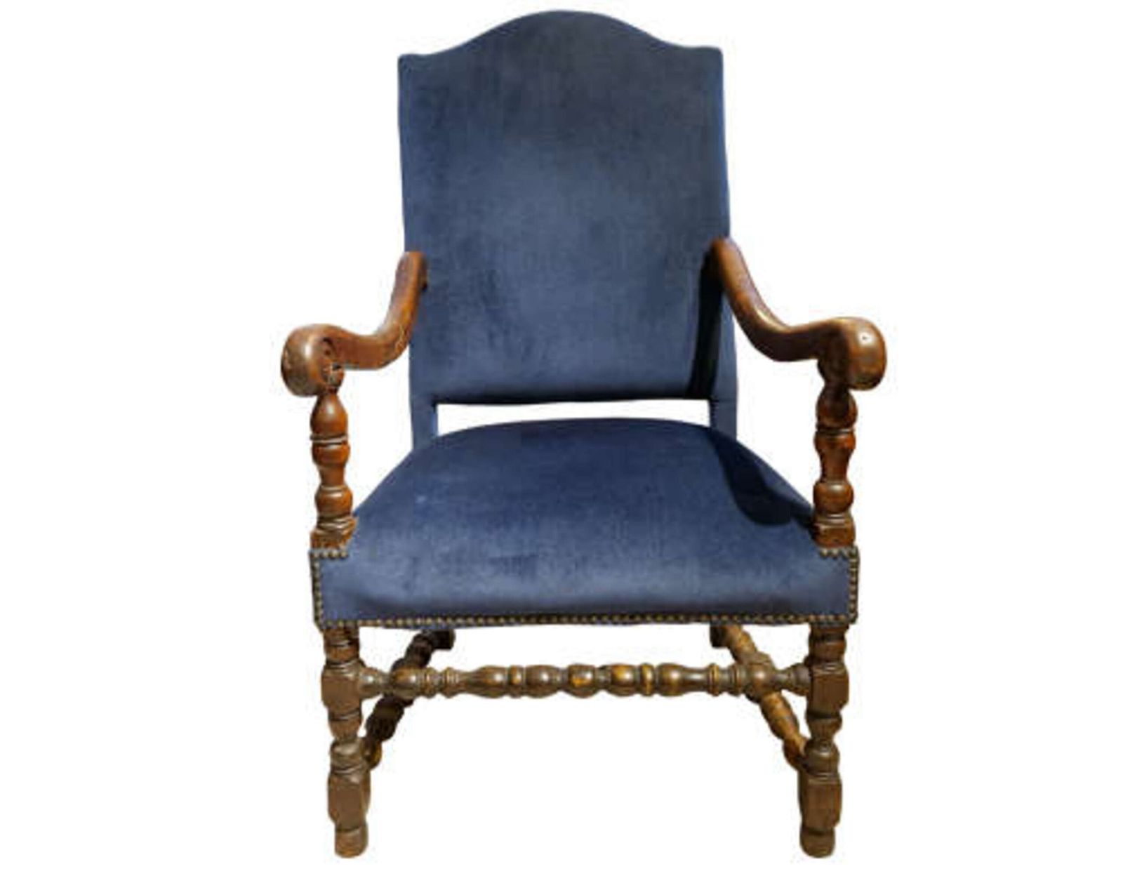 Late 19th Century Walnut Fauteuil In The William & Mary Style