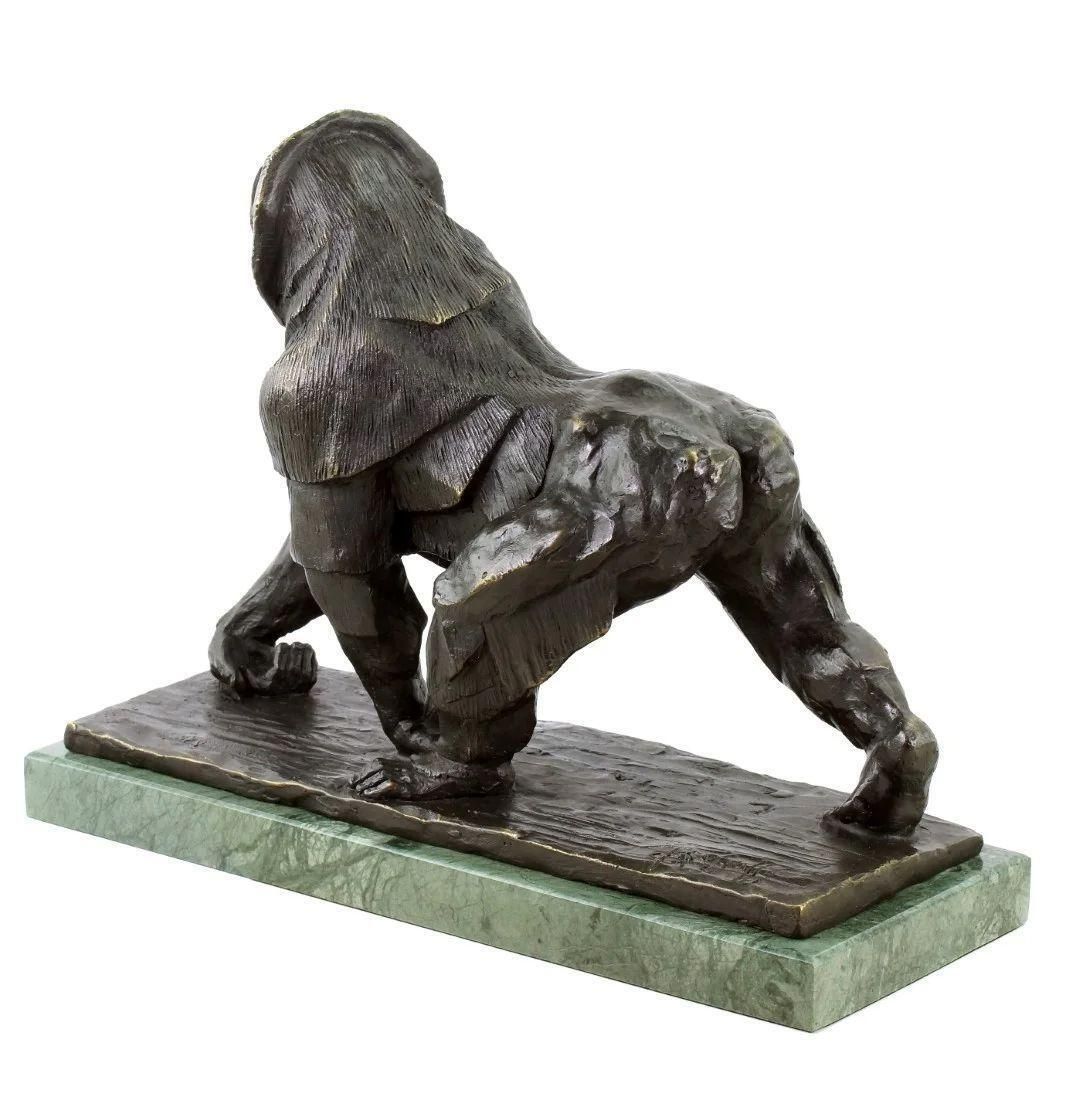 Gorilla Statue In The Style Of Rembrandt Bugatti, Bronze Sculpture photo for sale