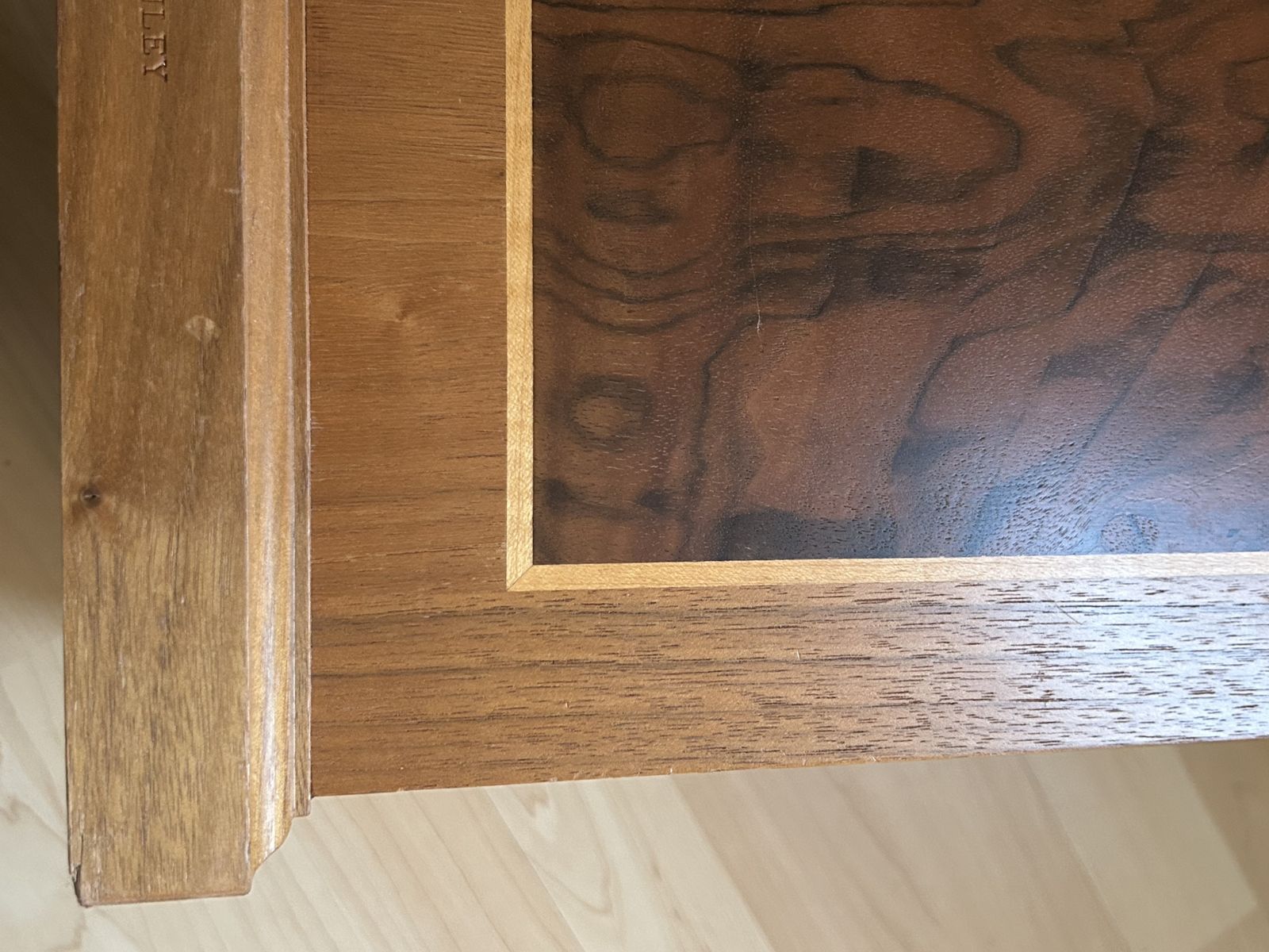 David Linley Alfred Dunhill Waste Paper Bin Burr Walnut , Oak Satinwood Handmade photo furniture